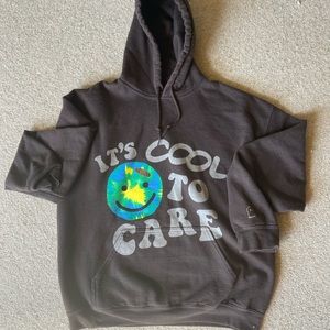 ‘It’s cool to care’ LONELY GHOST Hoodie, Brown